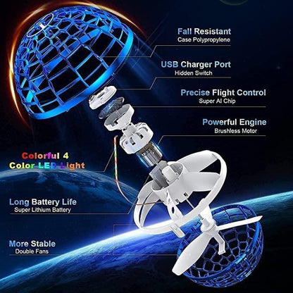 Flying Spinner – Boomerang Mini Pro Spinner with RGB Lights 🌈 | USB Rechargeable Hand-Controlled Toy 🚀